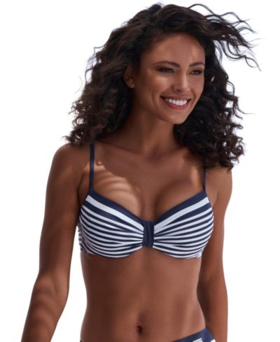 LASCANA Women's Striped High-Waist Underwire Bikini Top