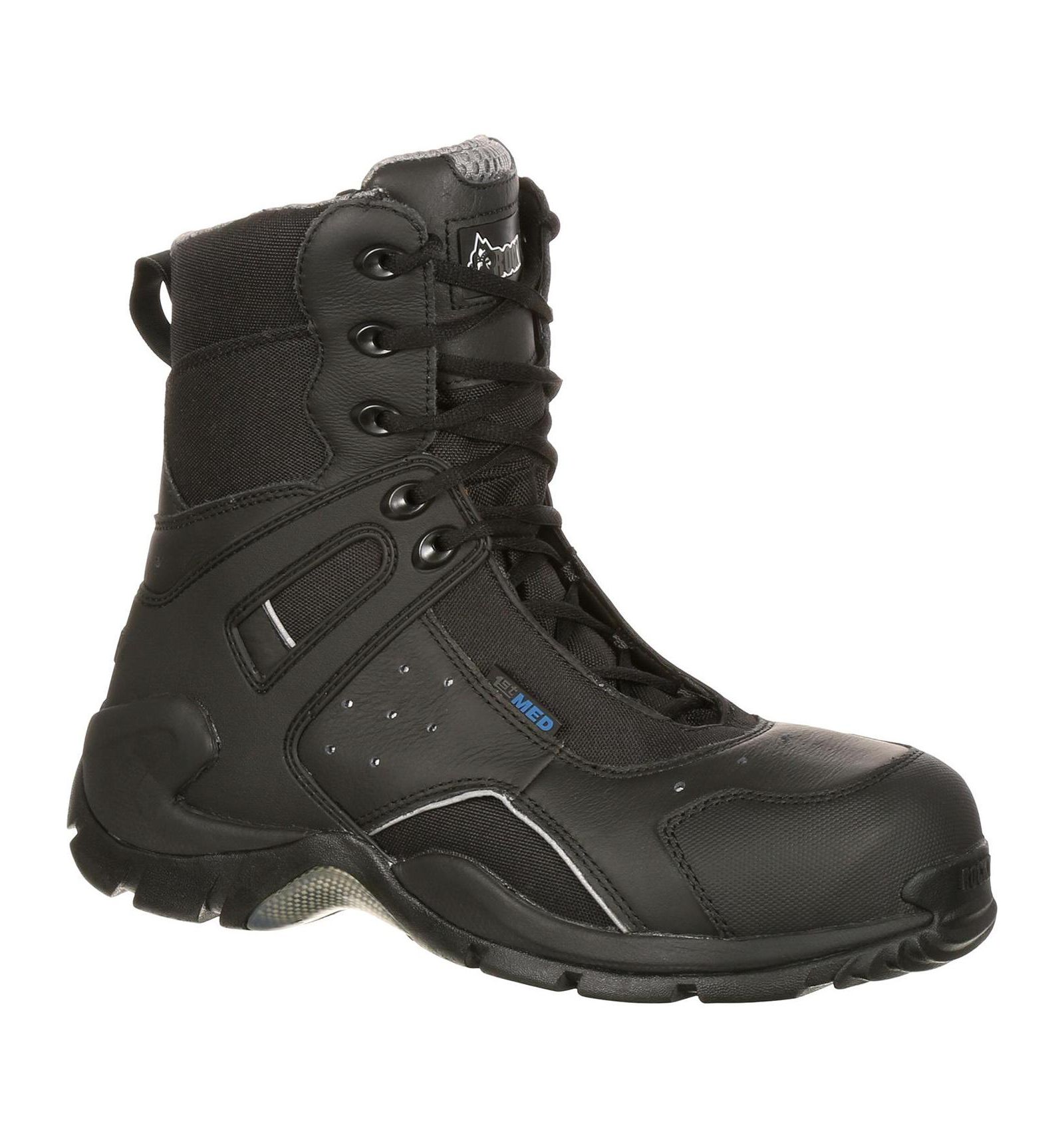 ROCKY Men's 1st Med Carbon Fiber Toe Puncture-Resistant Side-Zip Waterproof Public Service Boot