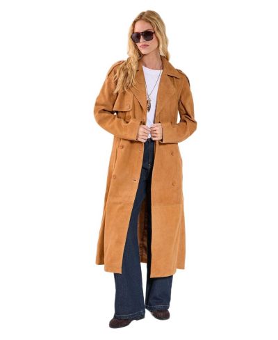 Женский тренч из натуральной замши Nasty Gal