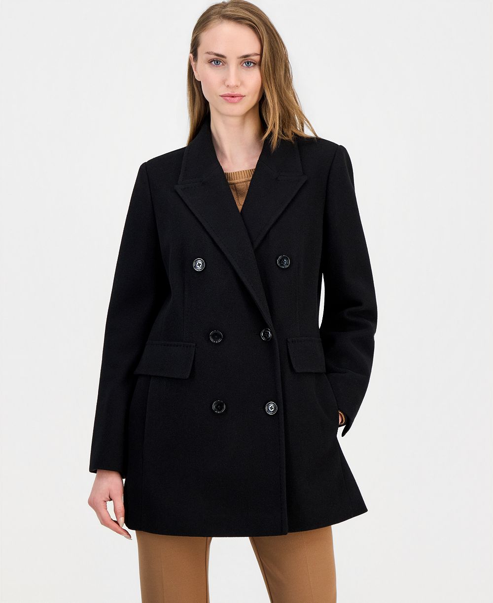 Anne Klein Women's Double-Breasted Peacoat, Created for Macy's