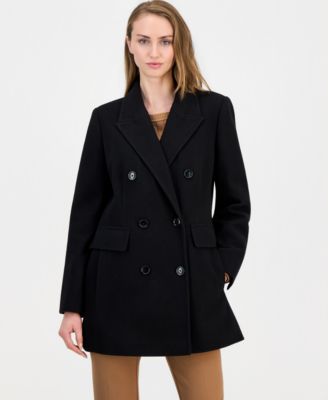 Anne Klein Women's Double-Breasted Peacoat, Created for Macy's