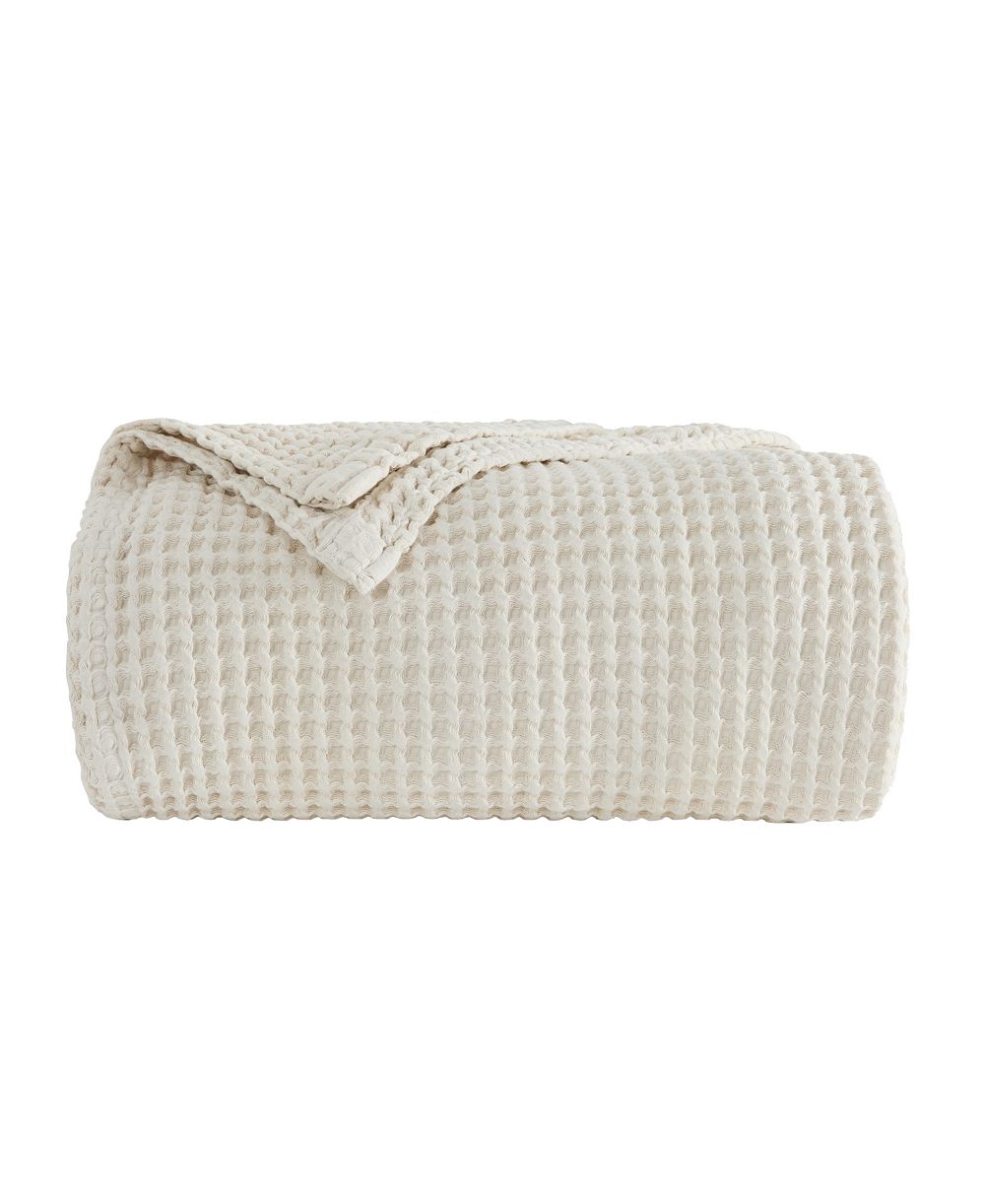 ienjoy Home Waffle Weave Cotton Blanket, Twin/Twin XL
