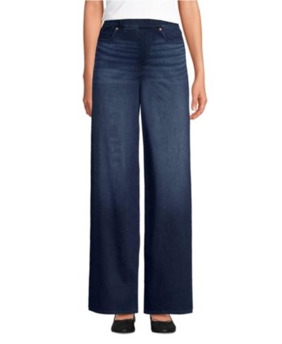Lands' End Женские джинсы Starfish Denim с высокой посадкой и широкими штанинами