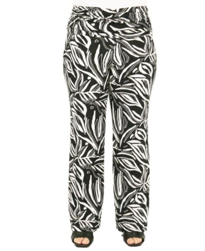 Женские широкие брюки 24seven Comfort Apparel Plus Size Essential Curvy Abstract Print Wide-Leg