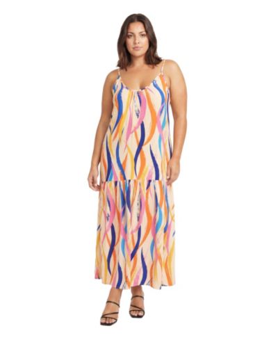 Женское платье 24seven Comfort Apparel Plus Size с абстрактным принтом А-силуэта