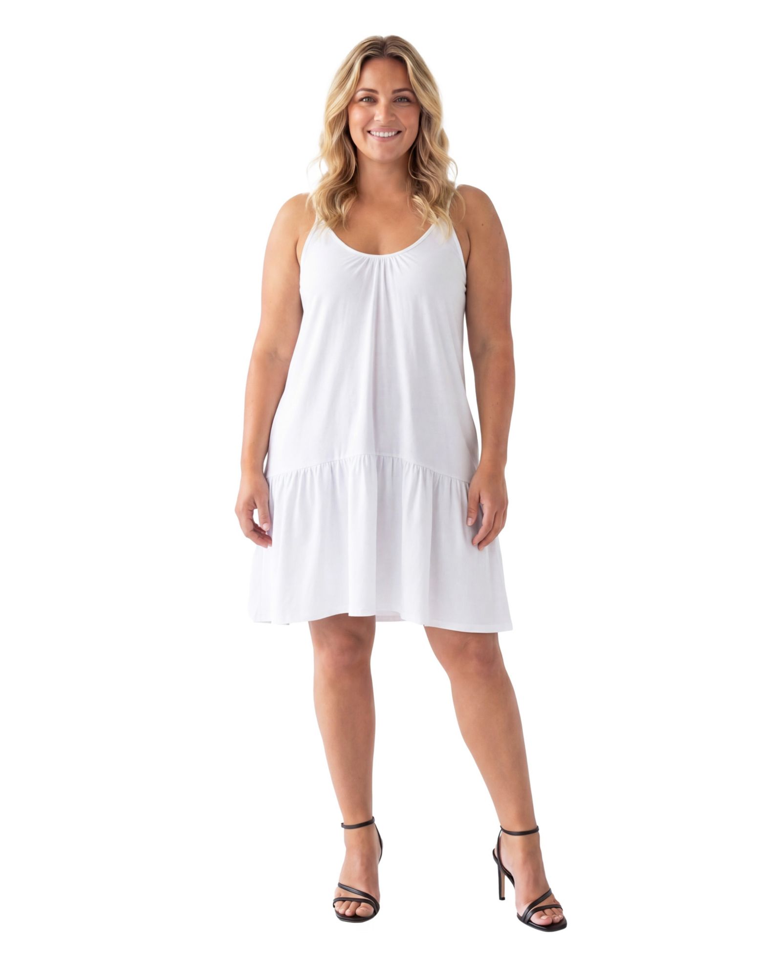 24seven Comfort Apparel Plus Size Essential Curvy Mini Dress