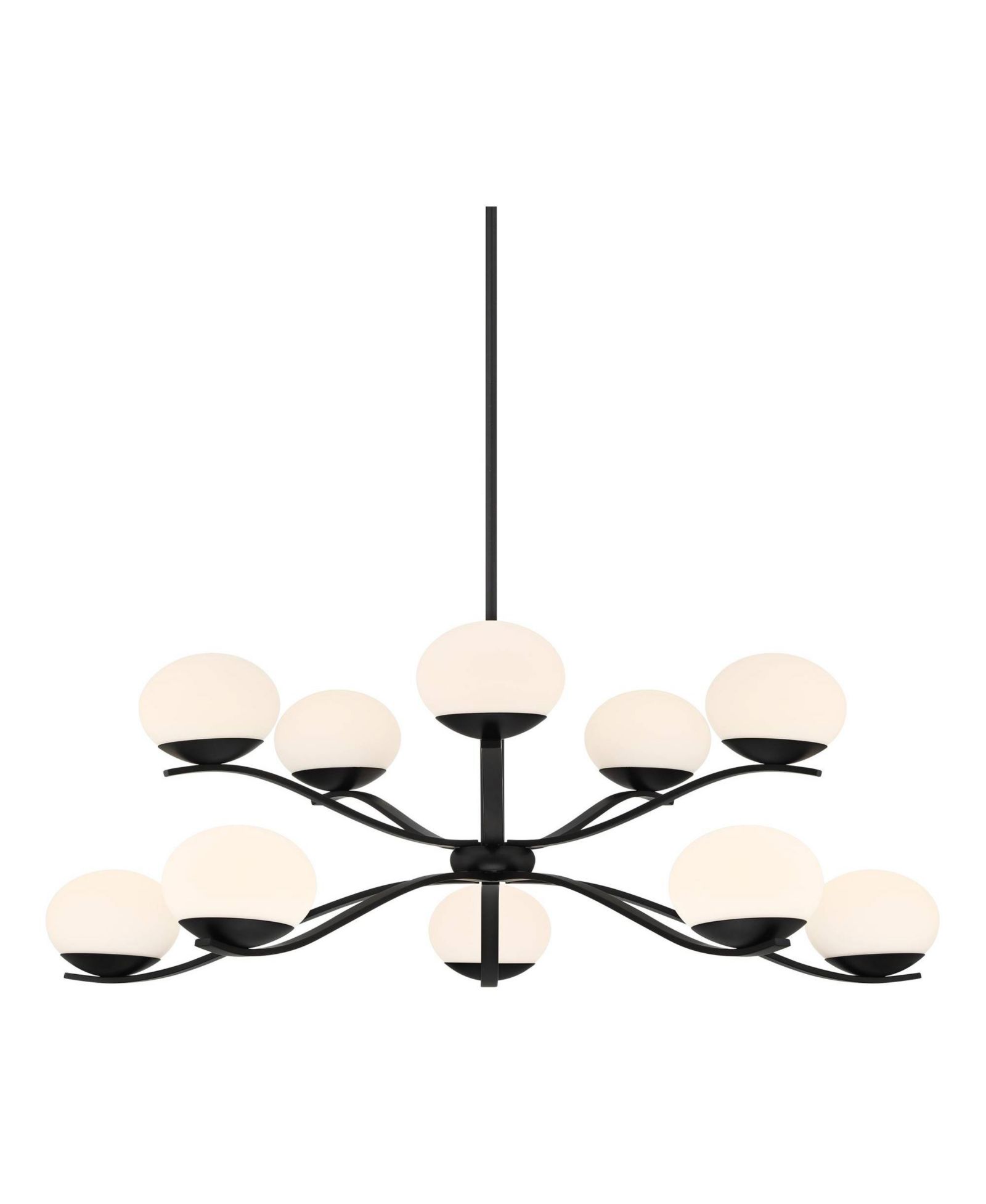 Possini Euro Design Corus Matte Chandelier 37 3/4" Wide Modern Tiered LED Glass 6-Light Fixture for Dining Room House