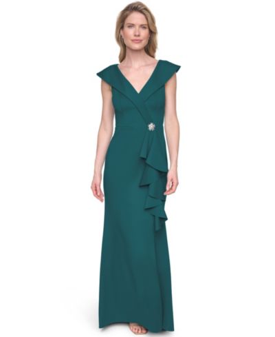 Jessica Howard Women's Scuba V-Neck Gown