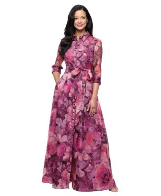 Alex Evenings Women's Printed Organza Ballgown