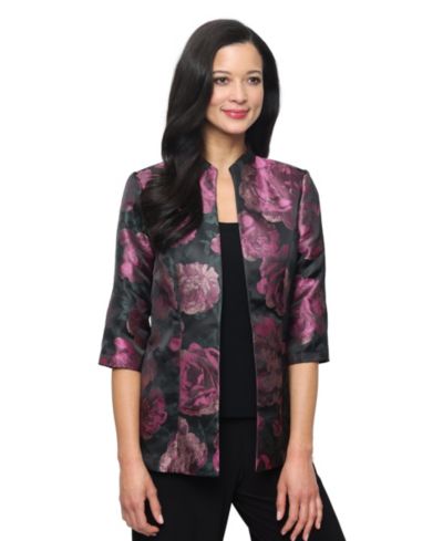 Alex Evenings Women's Printed Jacquard Twinset