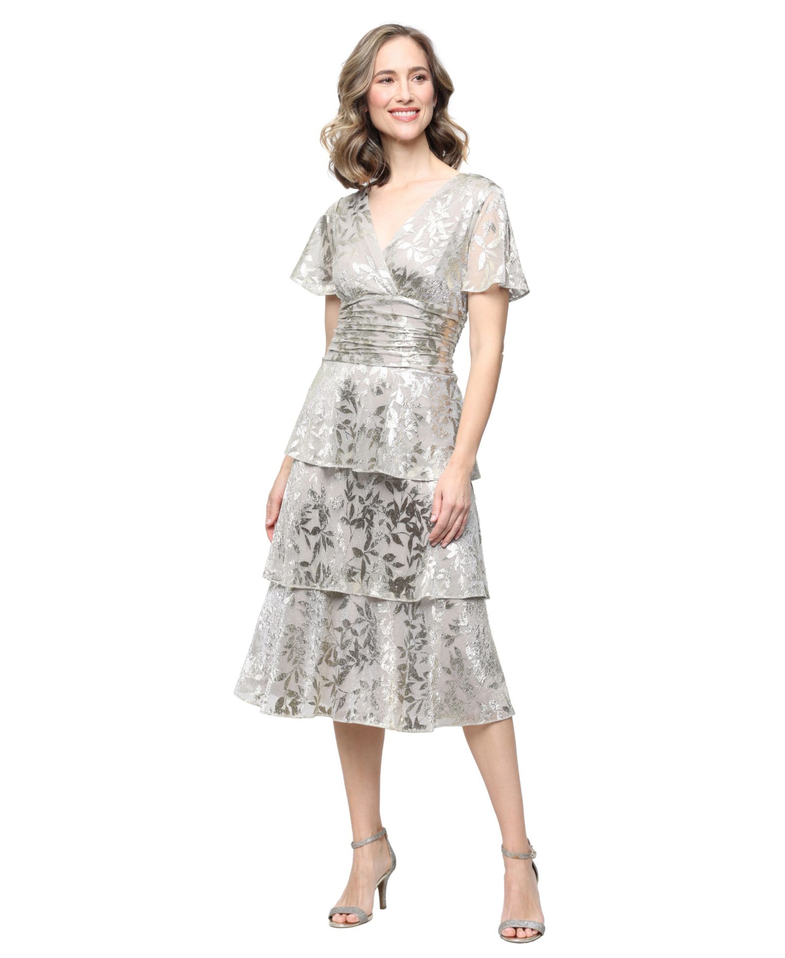 Женское платье SL Fashions Lurex Short-Sleeve