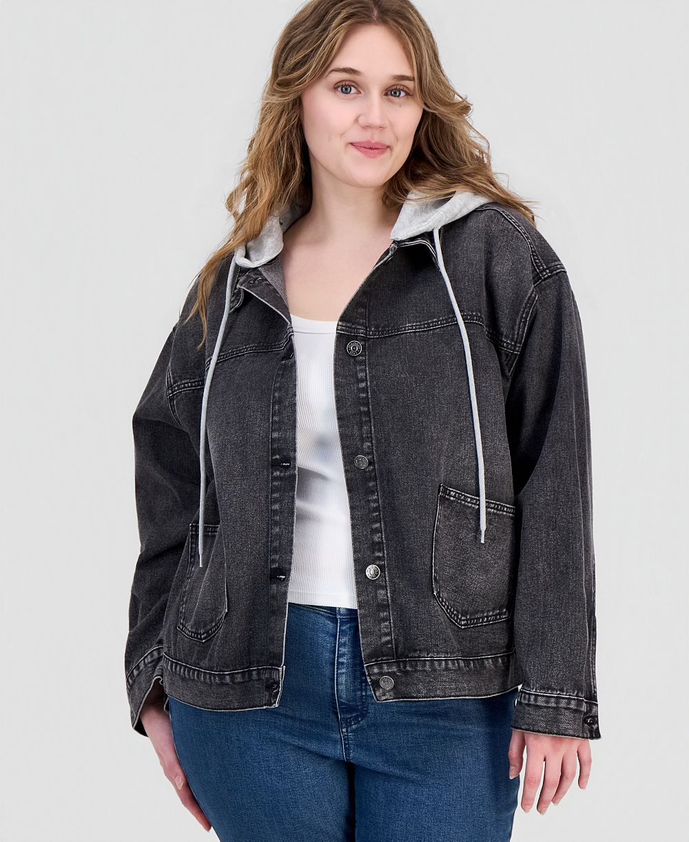 Джинсовая куртка Madden Girl Trendy Plus Size с капюшоном