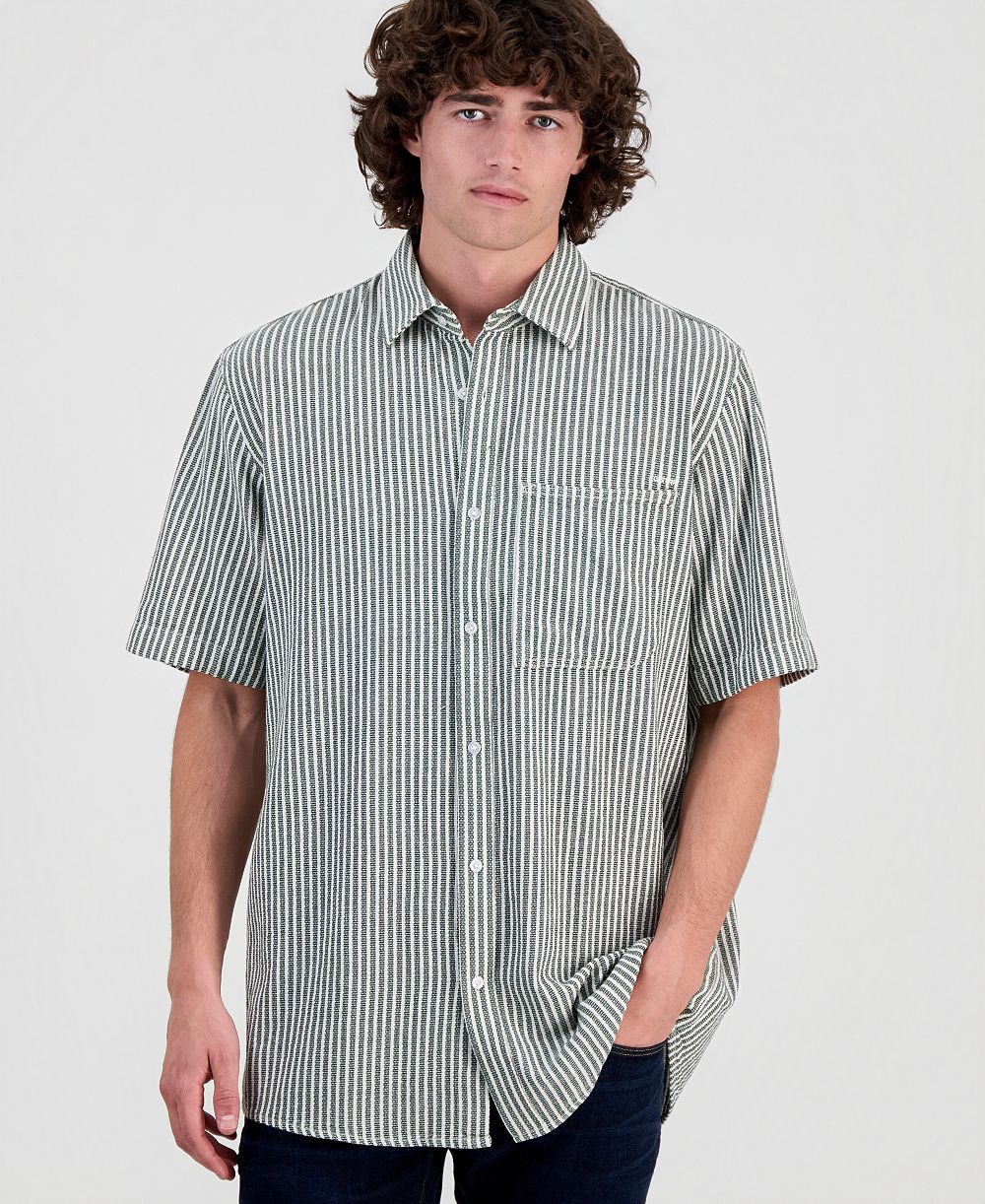 G-Star Raw Men's One-Pocket Striped Short-Sleeve Shirt