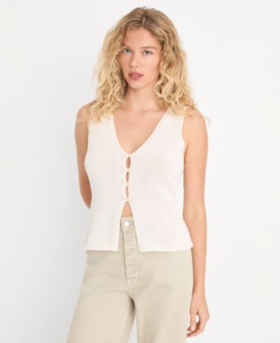 Good American Women's V-Neck Sleeveless Vest Top