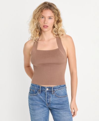 Good American Women's Straight Neck Pull-On Top