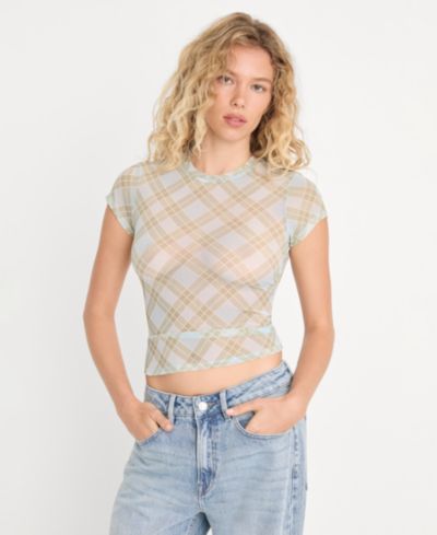 Женская футболка Good American Mesh Baby с круглым вырезом