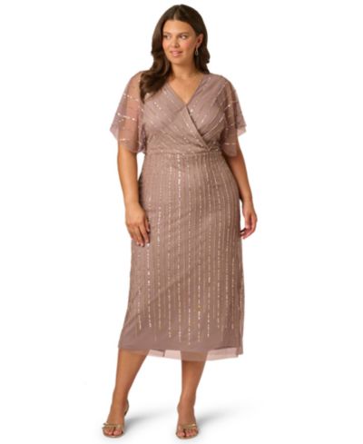 Adrianna Papell женское миди-платье с воротником surplice, Plus Size