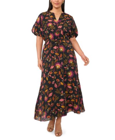 Vince Camuto Plus Size maxi платье с V-образным вырезом и пышными рукавами