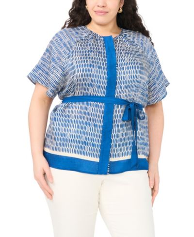Женская блузка Vince Camuto Plus Size Crewneck Flutter-Sleeve