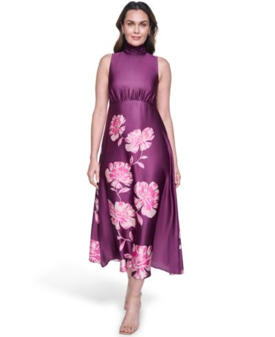 Eliza J Petite Halter Neck Zipper Midi Dress