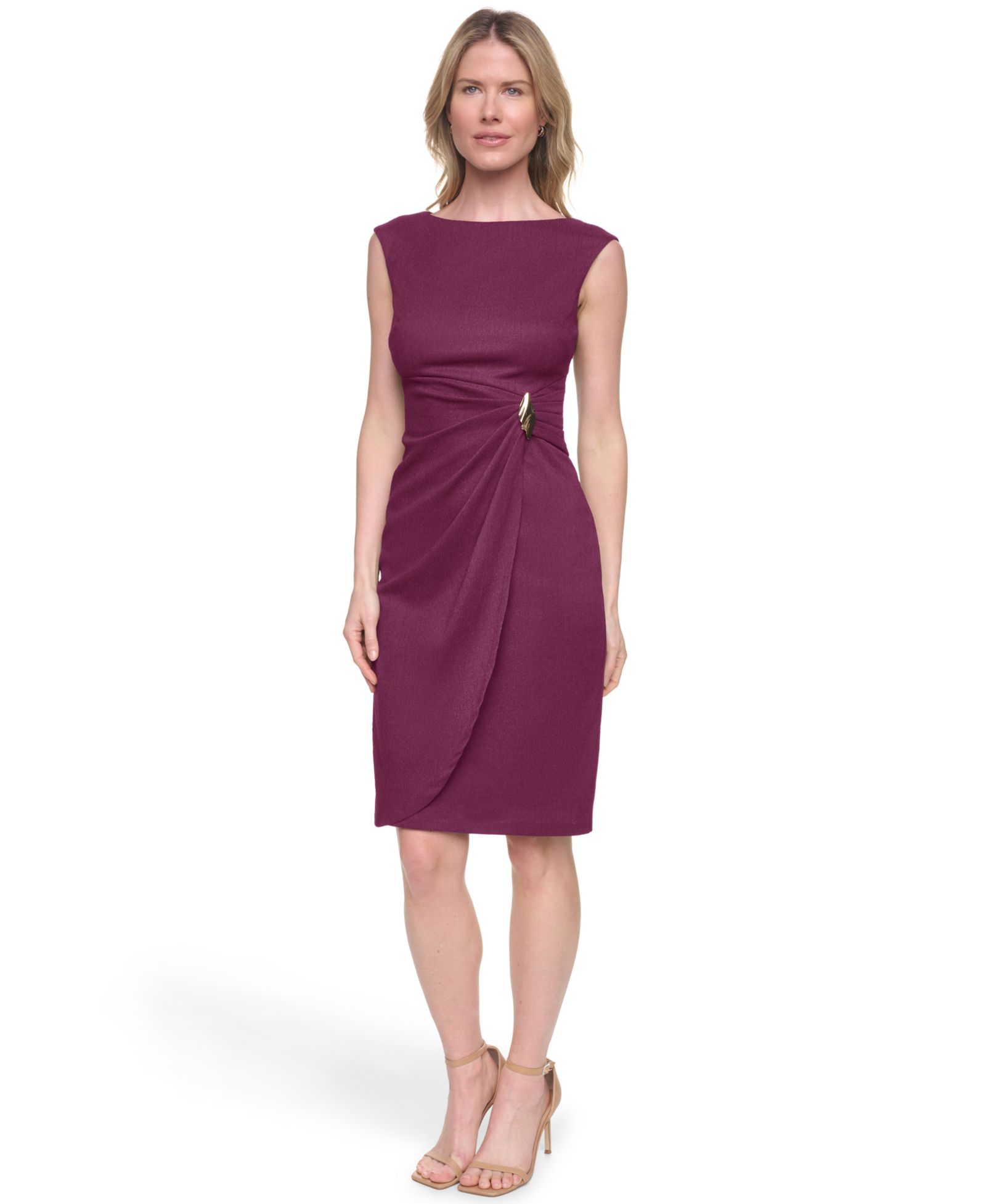 Женское платье Jessica Howard Petite Boat Neck Cap-Sleeve