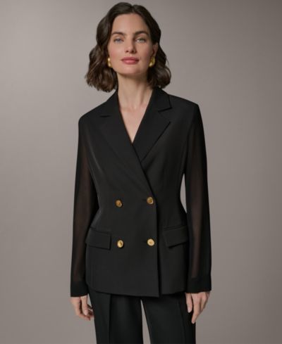 Блейзер Donna Karan New York Petite с двубортным кроем и длинным рукавом