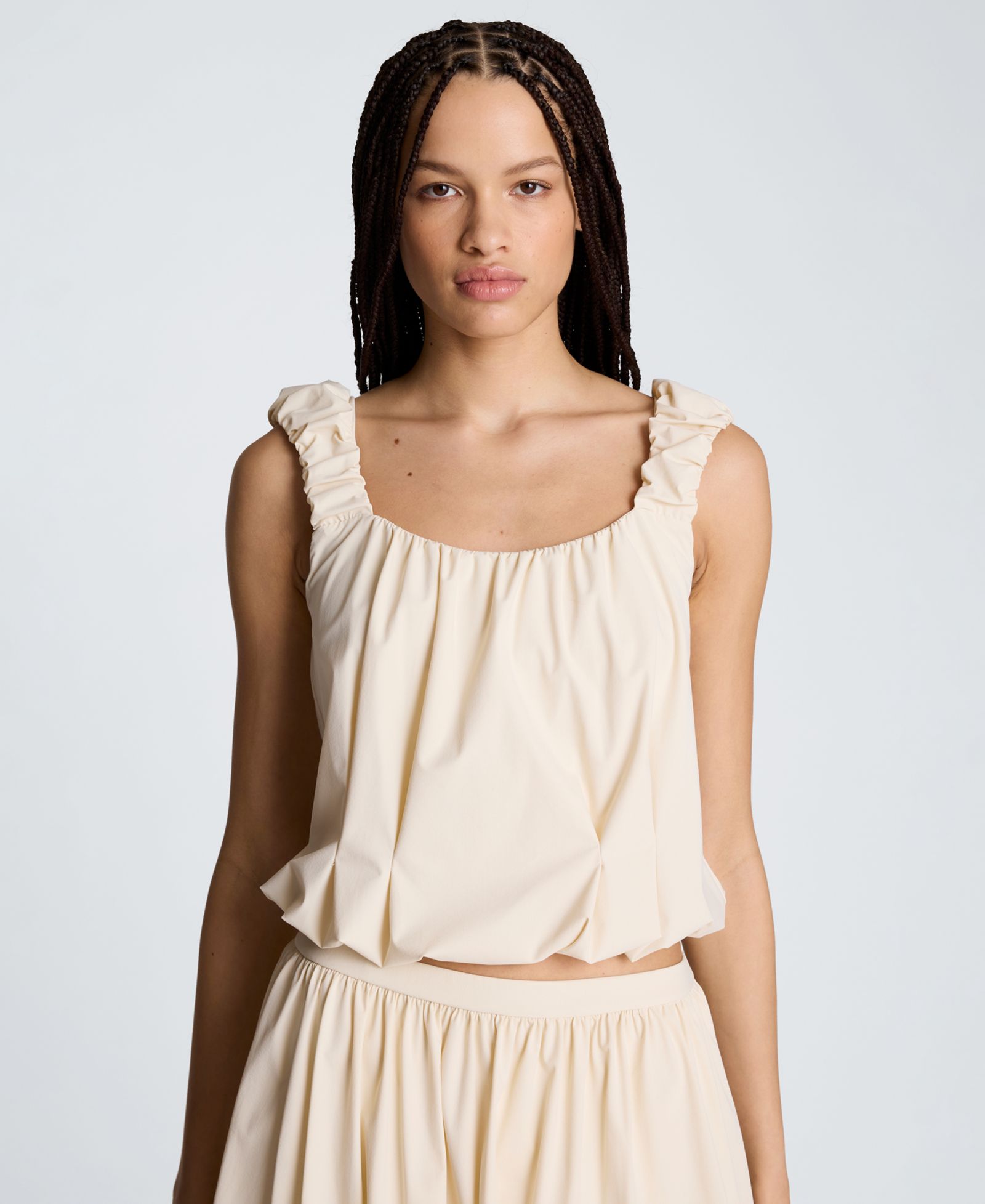 Женский топ Kenneth Cole Women's Seoul Knit Ruched Scoop Neck Tank Top