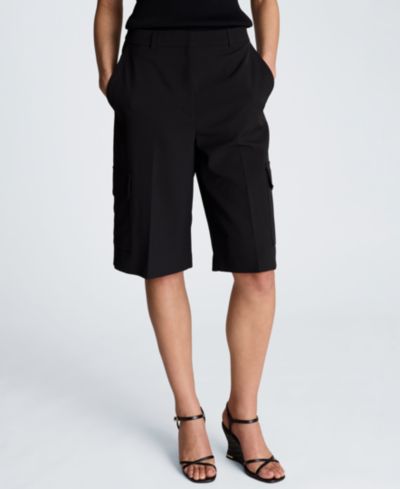 Kenneth Cole Women's High-Rise Wide-Leg Cargo Shorts