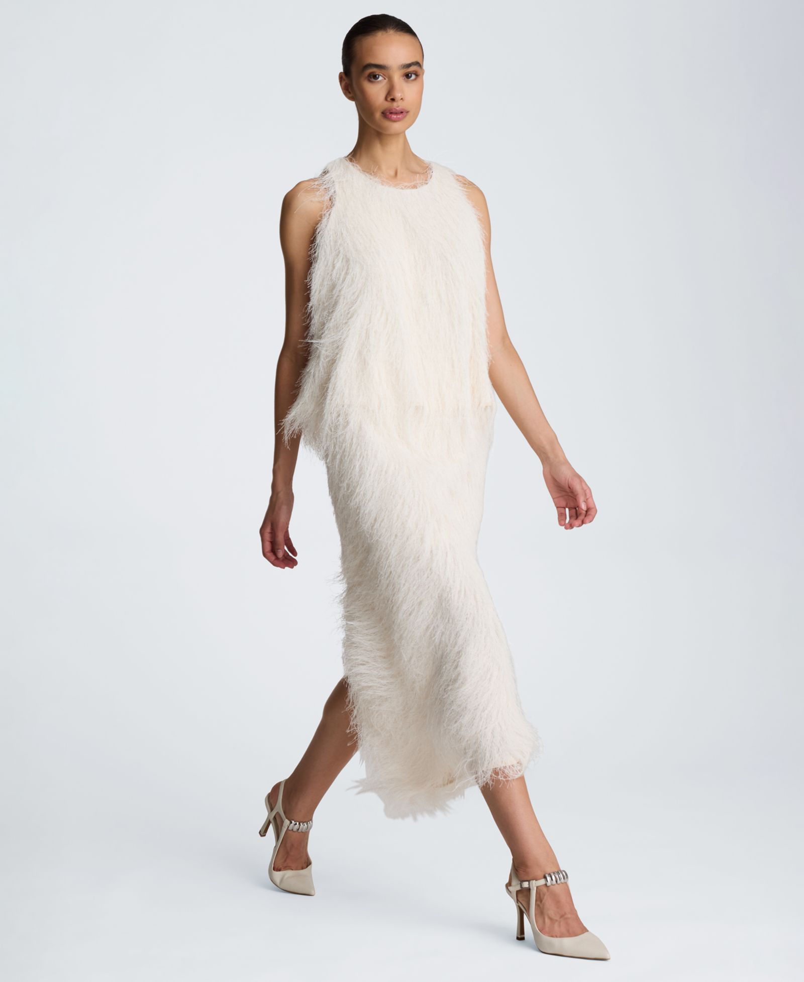 Kenneth Cole Women's Fringed Knit Pull-On Midi Skirt