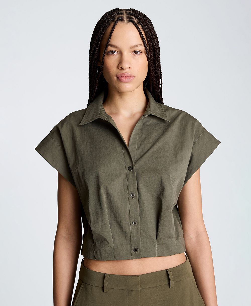 Kenneth Cole Women's Y-Neck Crop Top