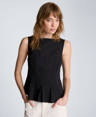 Kenneth Cole Women's Sleeveless Paneled Bodice with Peplum Pleat Hem