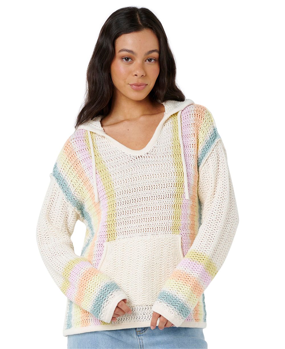 Rip Curl Women's Revival Stripe V-Neck Knit Sweater