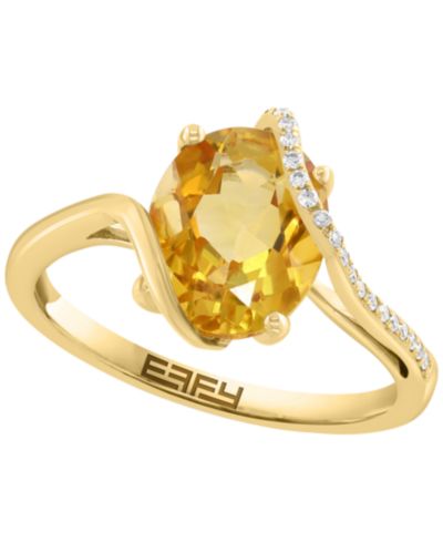 Кольцо EFFY Collection Citrine & Diamond 14k Yellow Gold
