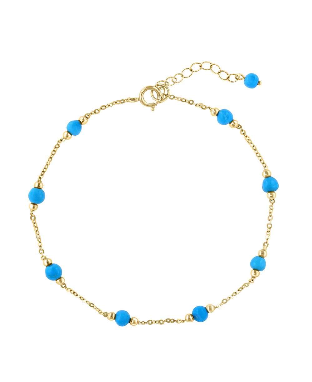 Браслет EFFY Collection с бирюзой (3.5mm) в желтом золоте 14k
