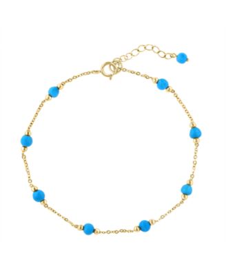 Браслет EFFY Collection с бирюзой (3.5mm) в желтом золоте 14k