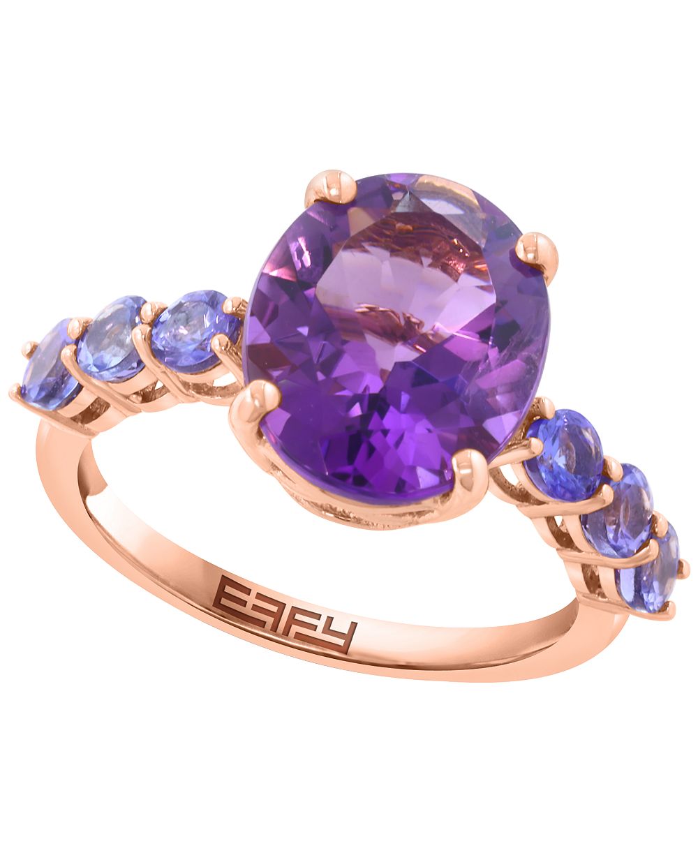 Кольцо EFFY Collection Amethyst (4-1/3 ct. t.w.) & Tanzanite (3/4 ct. t.w.) в 14k Rose Gold