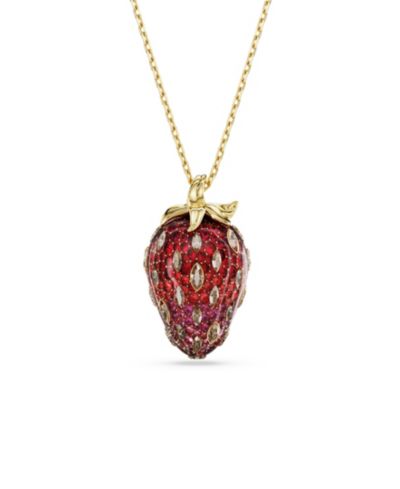 Swarovski Gold-Tone Plated Strawberry Pendant Necklace