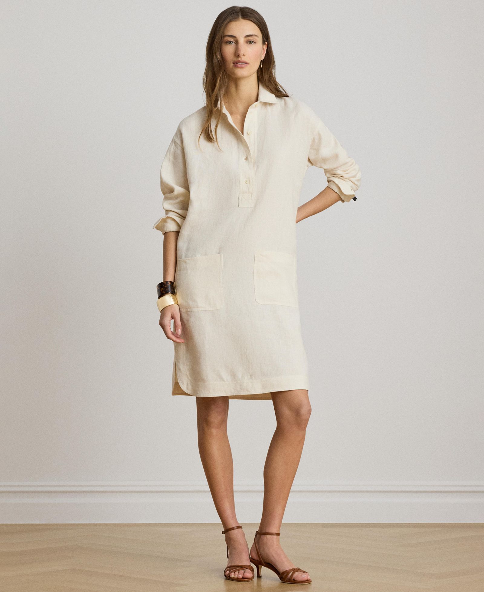 Женское платье-рубашка Lauren Ralph Lauren Linen Spread Collar Long-Sleeve