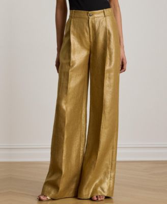 Lauren Ralph Lauren Women's High-Rise Foiled Wide-Leg Pants