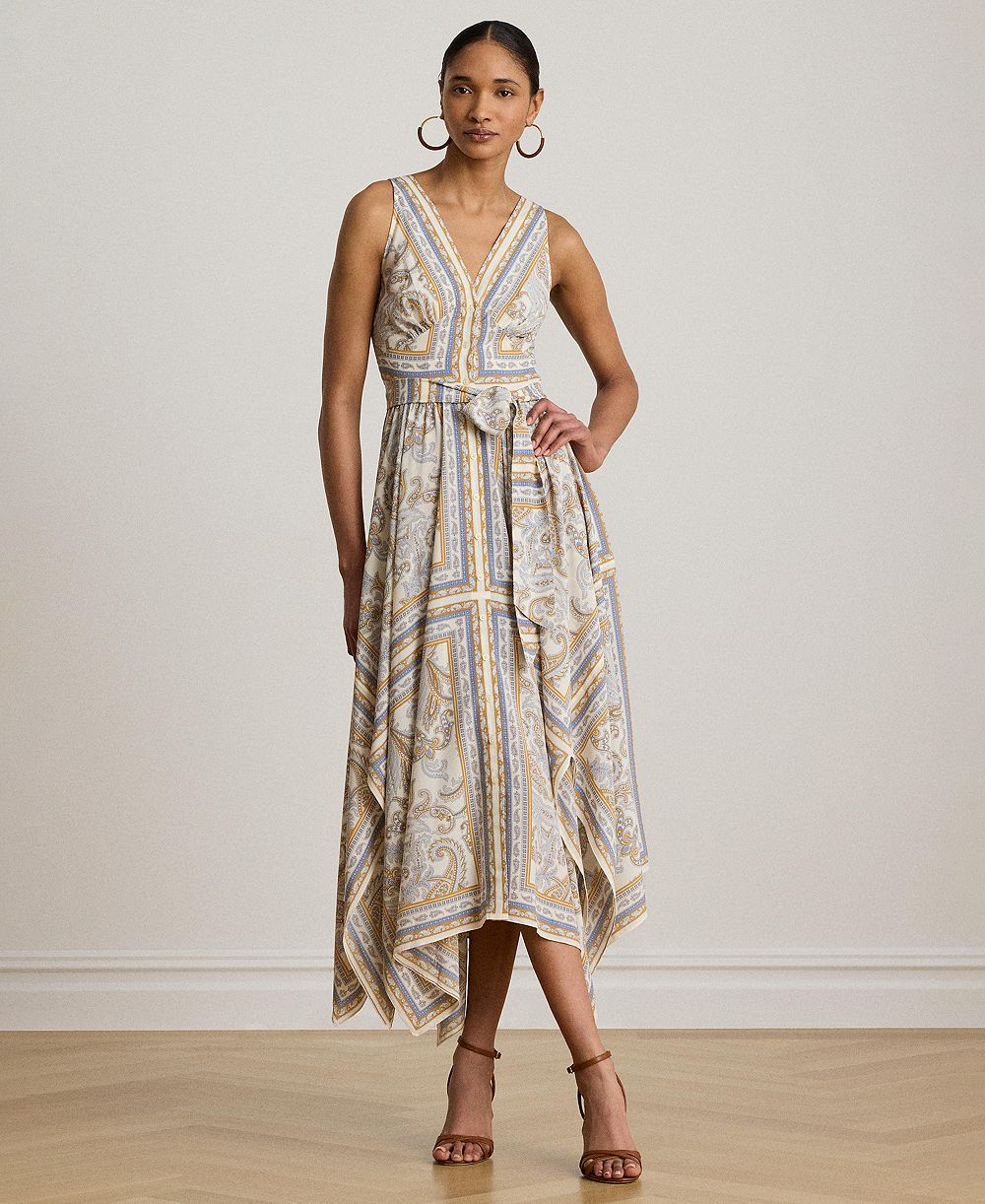 Женское миди-платье Lauren Ralph Lauren Sleeveless Handkerchief Hem