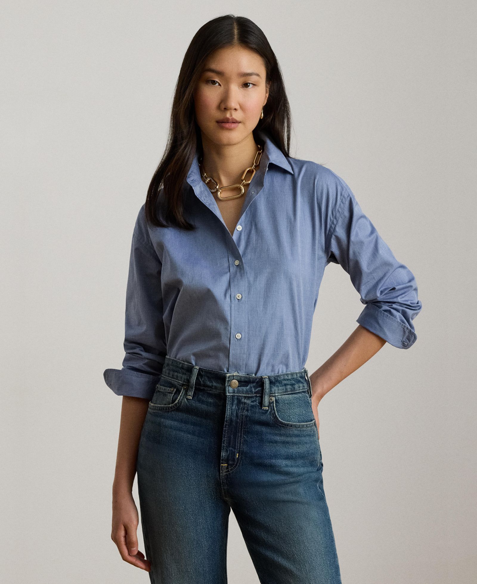 Lauren Ralph Lauren Women's Oversized Button Placket Shirt