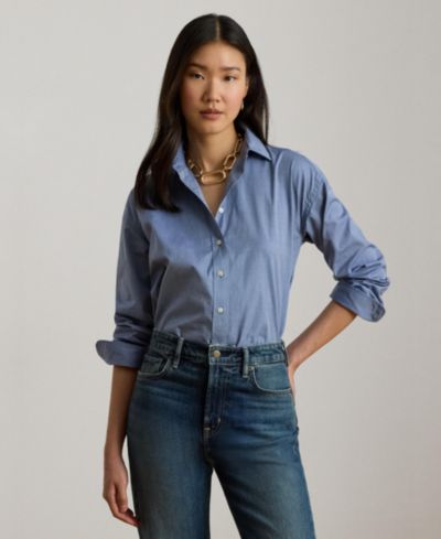 Lauren Ralph Lauren Women's Oversized Button Placket Shirt