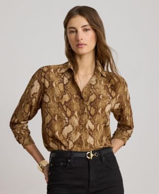 Женская рубашка Lauren Ralph Lauren с пуговицами и длинным рукавом