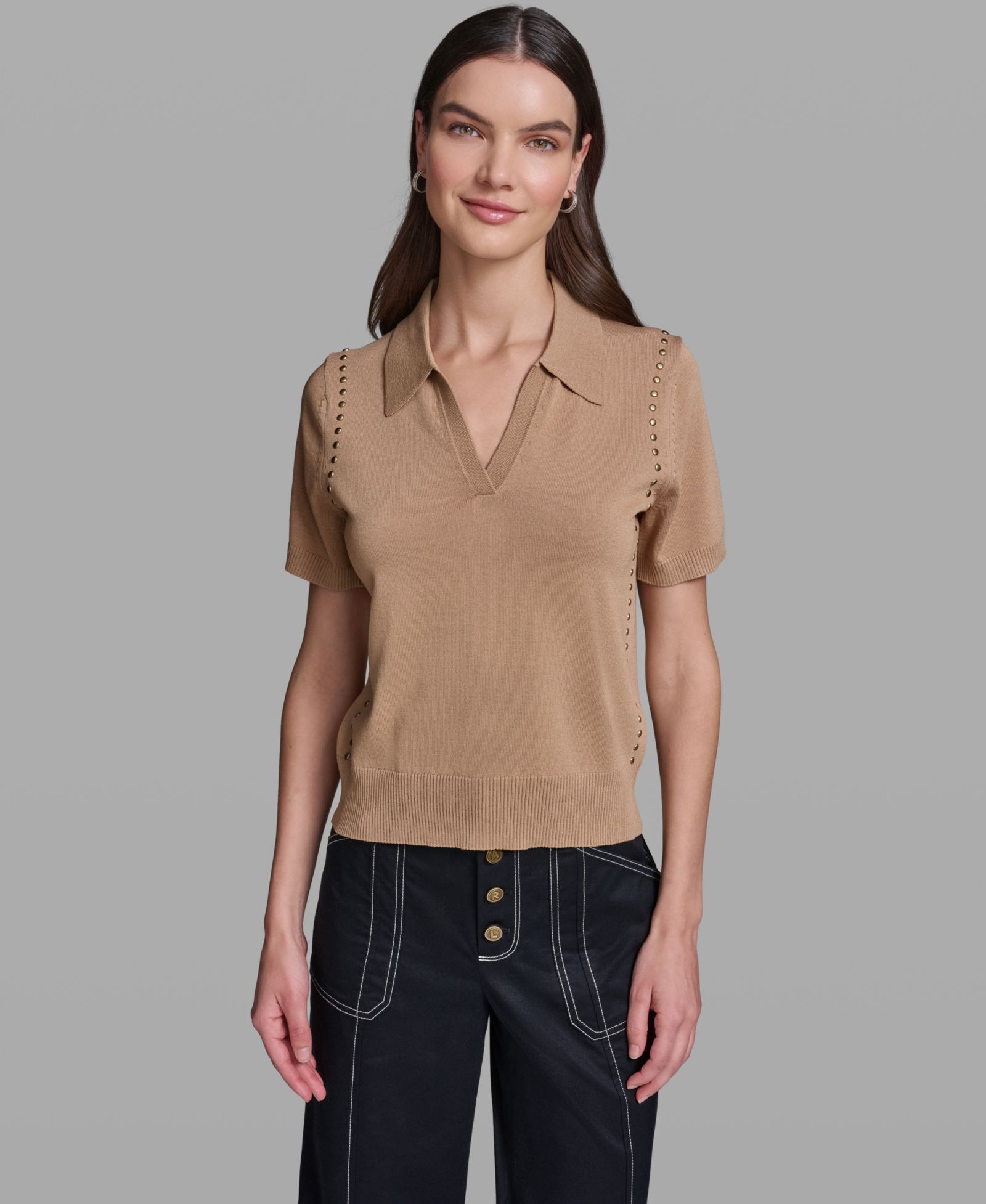 KARL LAGERFELD PARIS Petite Short-Sleeve Sweater