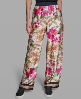 KARL LAGERFELD PARIS Petite Floral Printed Pants