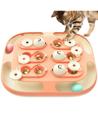 ARONKL Cat Puzzle Toy Slow Feeder Interactive Brain Teaser with Rolling Balls 2 Difficulty Levels