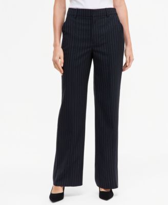 I.N.C. International Concepts Women's Crystal Embellished Pinstripe Wide-Leg Pants, Macy's Exclusive