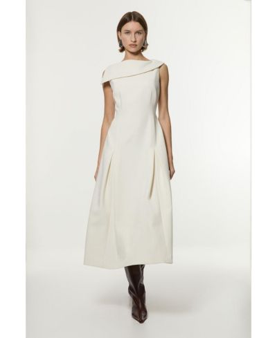 Karen Millen Women's Asymmetric Neck Tailored Dress