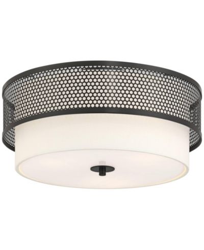Possini Euro Design  Marino Wide and Linen 3-Light Ceiling Light
