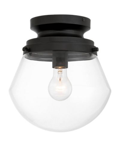 Possini Euro Design Cato  Wide Flush Small Schoolhouse Ceiling Light